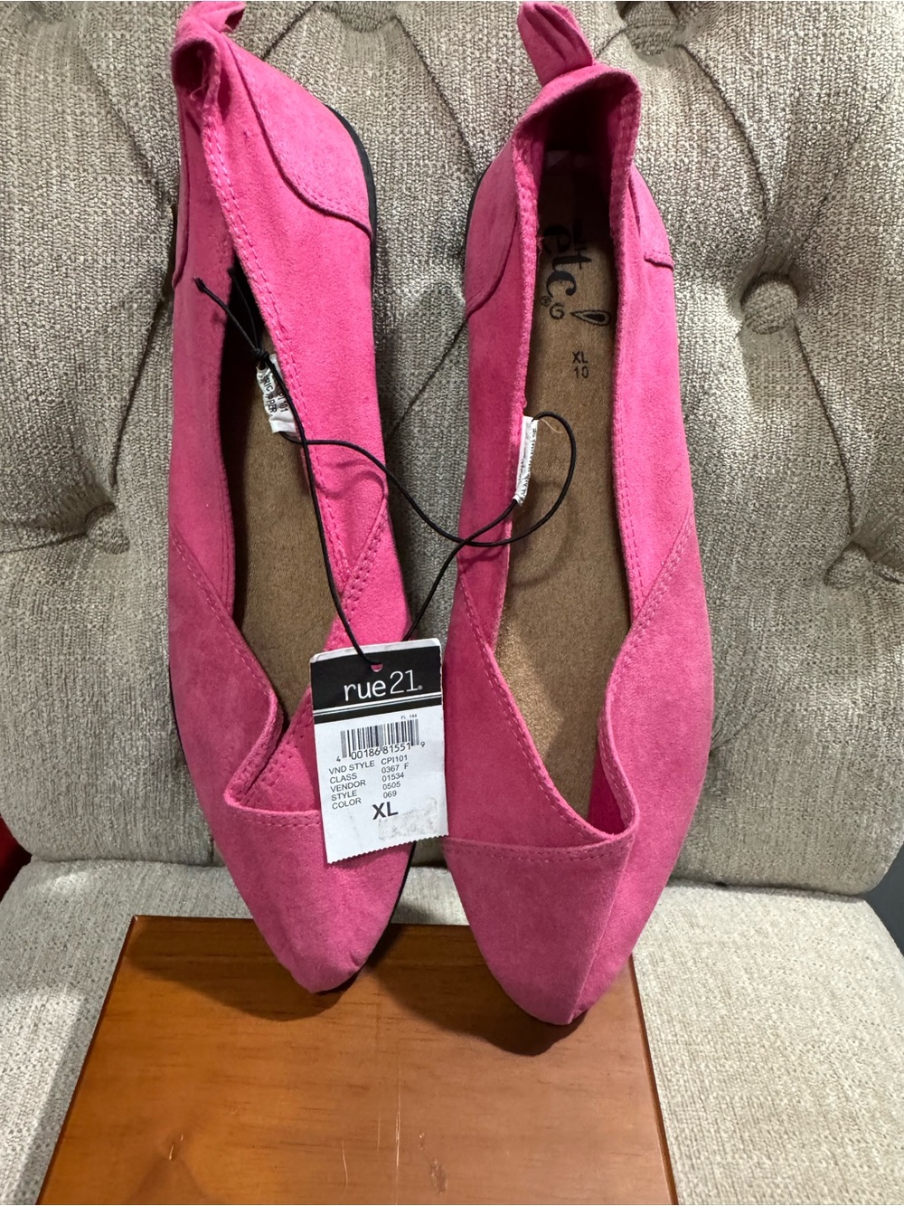 Rue 21 10 XL, pink ballet, flat summer shoes.NWT